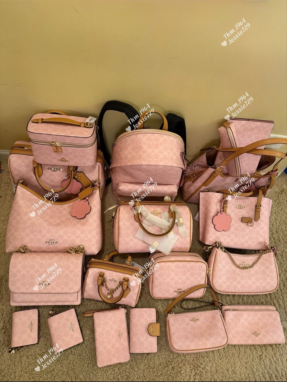 ‼️LIMITED‼️NWT！1PC COACH POWDER PINK SIGNATURE PURSES/WALLET fast shipping